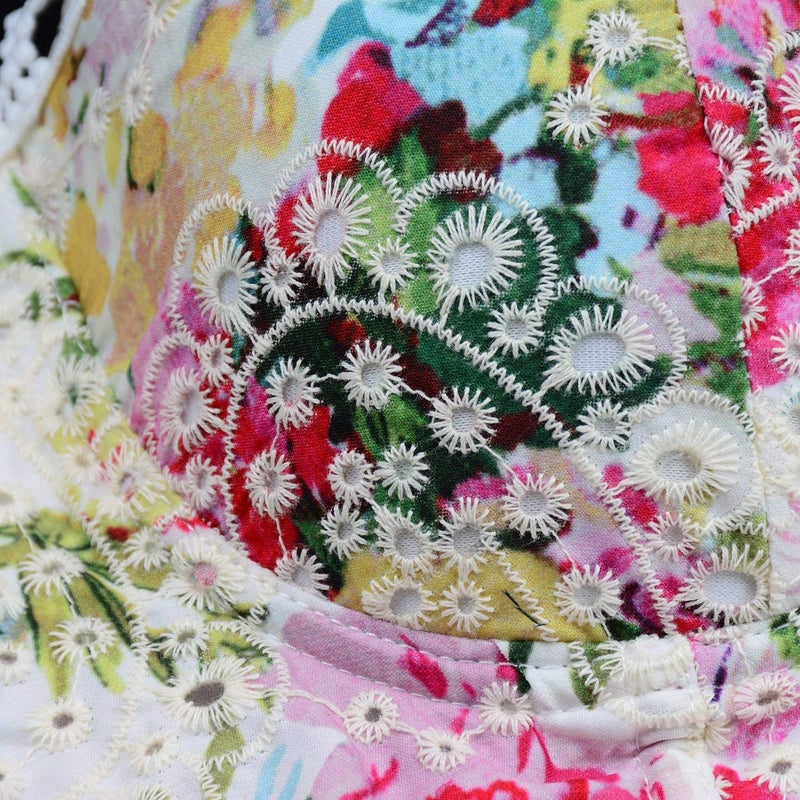 ELLACCI Women's Embroidery Floral Hollow Lace Bustier Crop Top Sexy Corset Bra Tops White Medium - Image 5